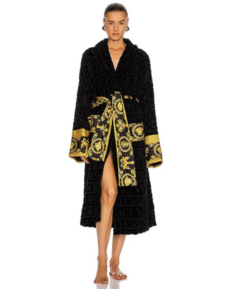 black versace robe womens|versace unisex barocco sleeve robe.